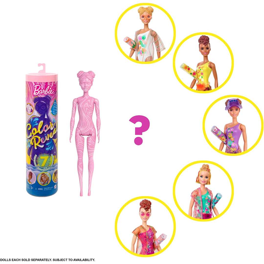 Barbie Colour Reveal Doll with 7 Surprises 4 Mystery Bags