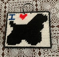 Handmade Needlepoint I Love COCKER SPANIEL Sign Choice of Colors Dog Lover Gift