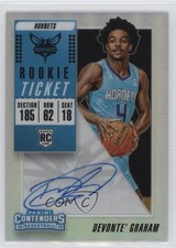 2018-19 Panini Contenders Premium Edition Silver Prizm Devonte' Graham Auto 7f0