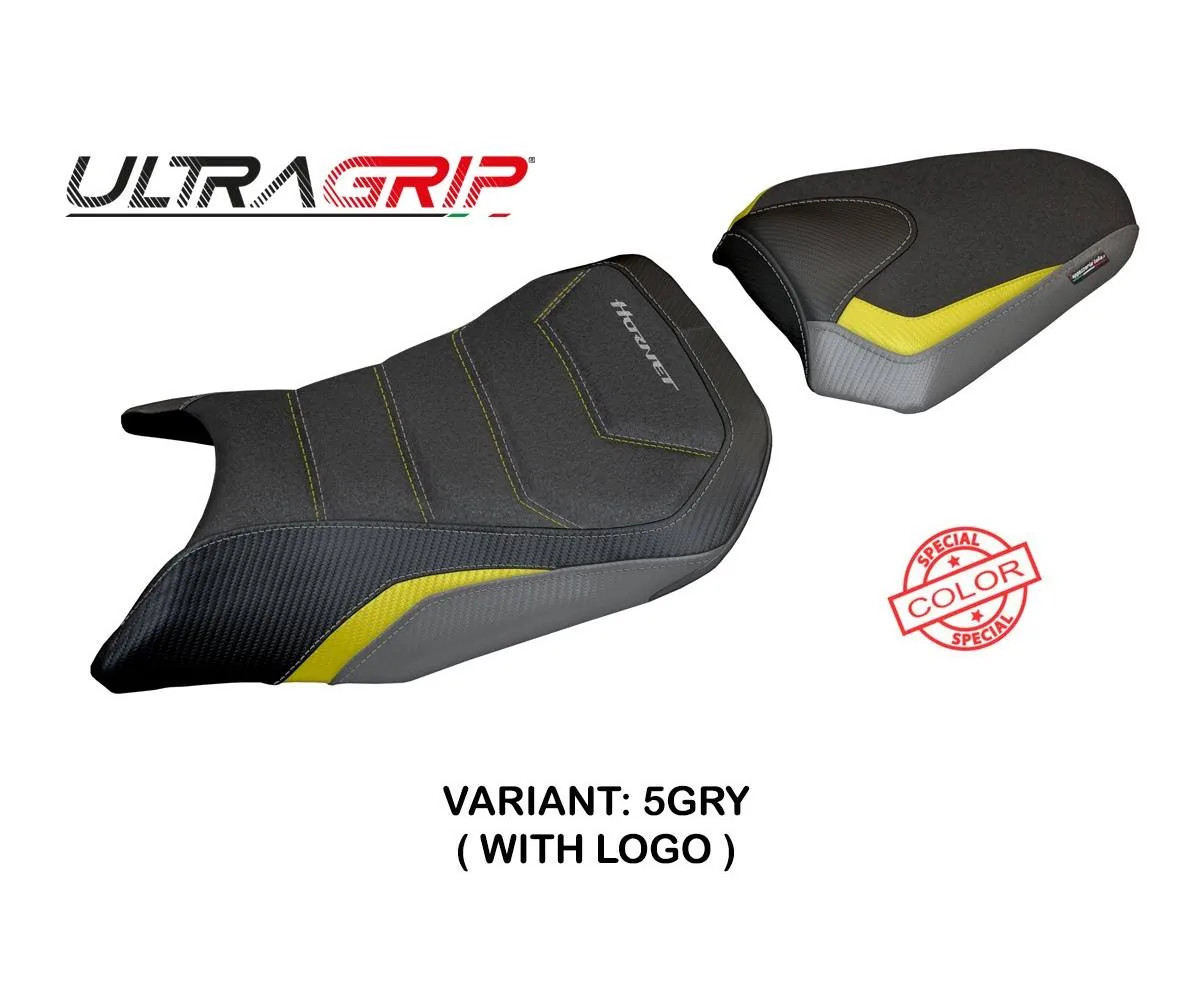 Seat cover Toyama SColor UGrip Gray-Yellow +logo Tpz HONDA 750 HORNET 2023 2026