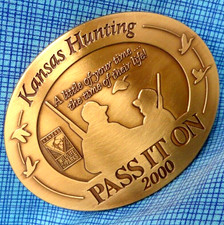 Kansas Wildlife Parks Hunting Belt Buckle 2000 82 of 1000 Vintage .MMR723