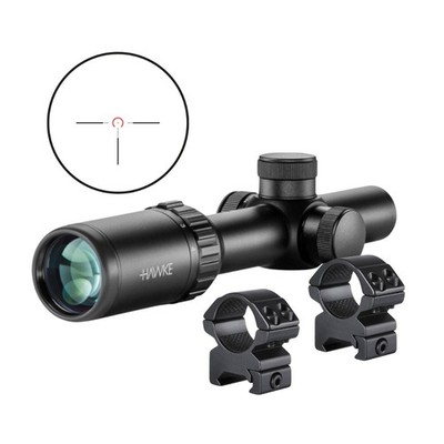 Hawke Vantage IR 1-4x20mm Turkey Dot IR Riflescope Bundle with Mount Rings (M)