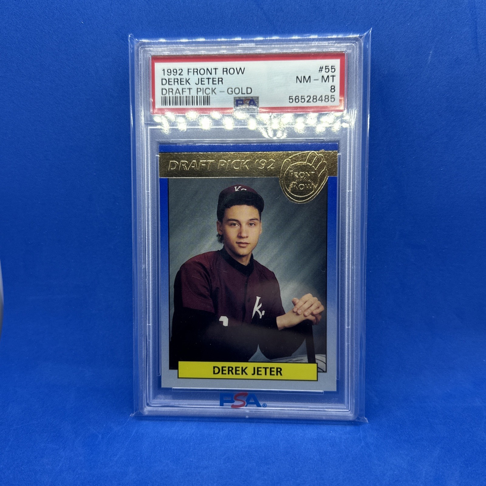 1992  DEREK JETER FRONT ROW #55 DRAFT PICK GOLD PSA 8 