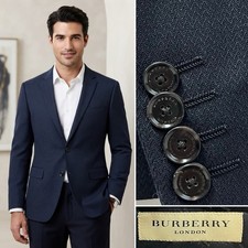 Burberry Men  s 48R Navy Open Weave Wool Samford Blazer Jacket