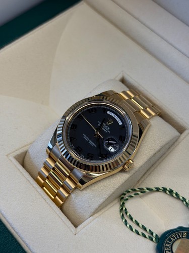 Rolex Day-Date II President 18k Yellow Gold Dark Grey Arabic Dial 2014