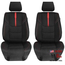 Front Set Oxford Car Seat Covers For Low Back Car Seats With Removable Red