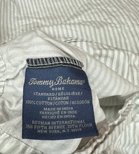 3 Piece TOMMY BAHAMA STRIPES Twin SHEET SET Stone Washed Cotton Percale HTF