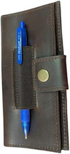 Premium Leather Checkbook Cover with Pen Holder -RFID Blocking, Classic Design,