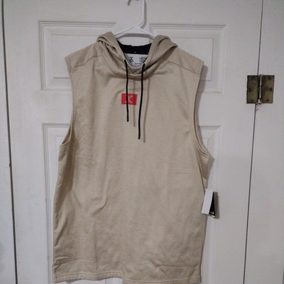Mens Workout Hoodie Sleeveless Muscle Tank Top Gym Pullover Hooded Sweatshirt C9