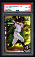 JACE JUNG 1ST PSA 10 2022 BOWMAN CHROME SAPPHIRE YELLOW REFRACTOR/99 RC GEM MINT