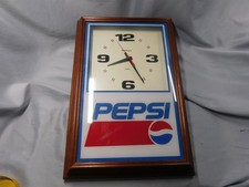 Pepsi Wall Clock w/ Wooden Frame Quartz Movement 18" x 13" by Hanover Vintage