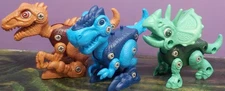3 Set DIY Dinosaur Building Toy Take Apart Set Screw Together Dino Set