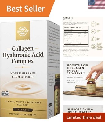 Hydrolyzed Collagen Type 2 & Hyaluronic Acid Complex - 30 Tablets for Youthfu...