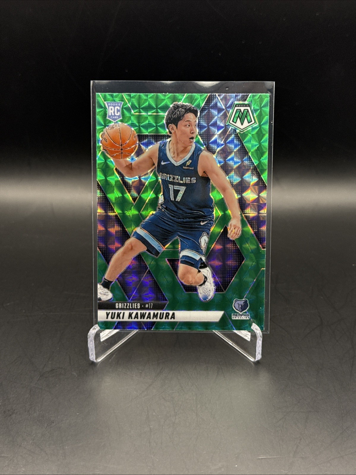 2024-25 Panini Mosaic Yuki Kawamura Green Mosaic Prizm #209 RC Rookie Grizzlies