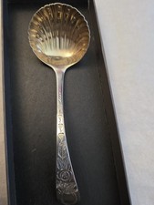 A Lovely Silver Sifter Spoon With Gilded Bowl, Sheffield 1895