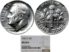 1952-S 10C NGC MS66* (NGC STAR) ROOSEVELT ~ PQ ~ LOOKS FULLY PL & ABOUT FT!