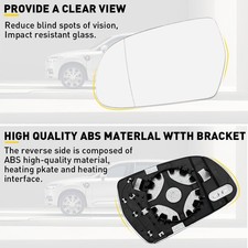 Driver Side Left Rear View Mirror Glass Heated Replacement For Audi A5 A4 A3 S5