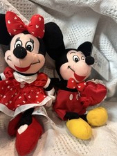 Disney Store Valentine Mickey  Minnie Mouse Plush Set Hearts Red Outfit w/ Tag