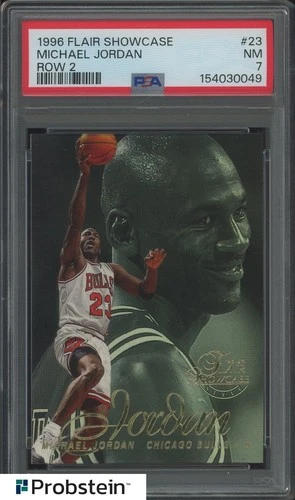 1996 Flair Showcase Row 2 #23 Michael Jordan Chicago Bulls HOF PSA 7 NM