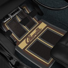 For Chevy Chevelle 64-73 1st & 2nd Row Saddle Floor Mat Set w "Chevelle" Logo