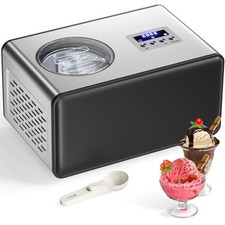 2L Ice Cream Maker with Compressor, No Pre-freezing Ice Cream Machine, 3 in 1,