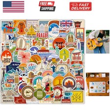 100 Unique World Travel Stickers Pack - Waterproof Vinyl for Adventure Lovers