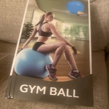 New Yoga/Gym Ball with Pump - Blue 30 inches New In Box