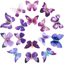 DEEKA 16 PCS Butterfly Hair Clips Small Realistic Colorful Handmade 90s Hair ...