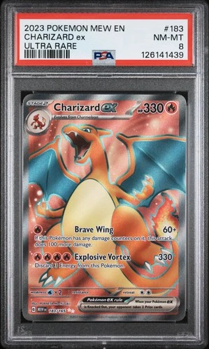 2023 POKEMON MEW EN-151 ULTRA RARE #183 CHARIZARD EX PSA 8