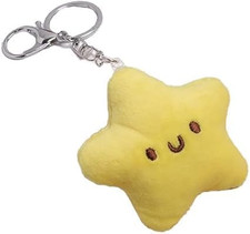 Yellow Star Plush Keychain Backpack Accessories Doll Pendant Heart Healing in Ad