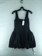 Reformation Women's Delia Linen Dress - Black Nwt Size 2