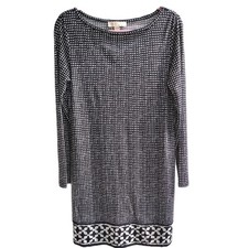 Michael Kors Michael Size Medium Shift Dress Black White Long Sleeve Knit M