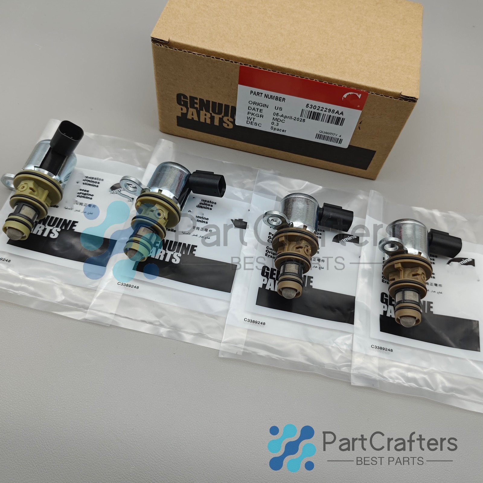 4X Displacement Solenoid Fit 2010-2023 Dodge Ram Jeep 5.7L 6.4L V8 53022298AA