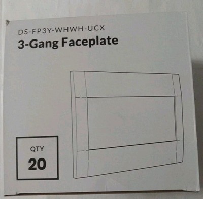 NEW  DEAKO (20-Pk) 3-Gang Faceplate DS-FP3Y-WHWH-UCX 