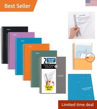 Spiral Notebooks, 6 Pack, 2 Subject, College Ruled, 9 1/2" x 6", 80 Sheets, A...