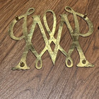 Vintage William Mary University Brass Trivet Monogram Williamsburg VA Foot 1950 — photo 3