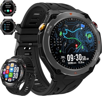 Military Smart Watch with GPS, Pressure/Altitude/Compass, Rugged Smartwatch... 