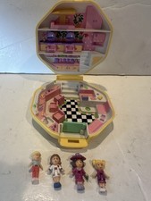 1990 Polly Pocket Polly's Hair Salon Bluebird Toys Yellow Octagon w/ 4 Figures