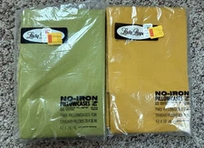 Pillowcases Lady Pepperell Standard Vintage Cotton Blend 2 Sets Green Yellow