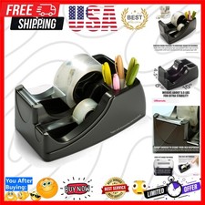 Recycled 2-in-1 Heavy Duty Tape Dispenser, 1" and 3" Cores, Black 96690