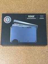 Ridge Slim RFID Blocking Wallet With Cash Strap Alpine Navy OPEN BOX NEW 