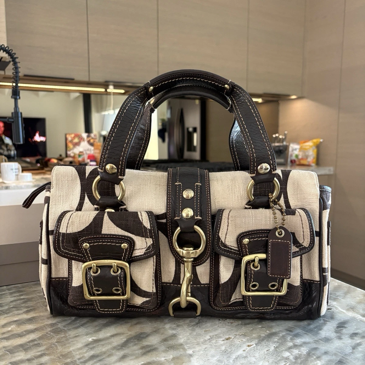 Coach Legacy Satchel/Top Handle Bag Striped Bags & Handbags for