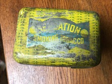 vintage Sensation Smoking Tobacco Tin, (empty) Picnic Basket style with handles
