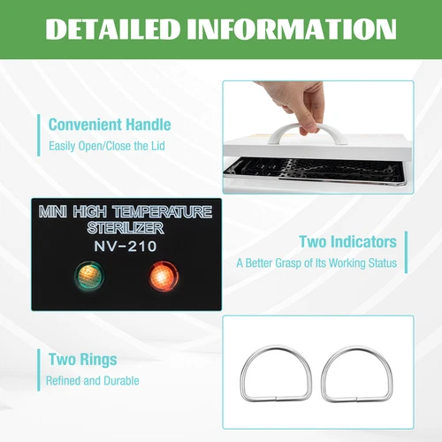 Esterilizador de calor seco gabinete autoclave lupa tatuajes desinfección máquina de salón - Imagen 12 de 14