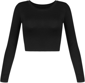 crew neck crop top long sleeve