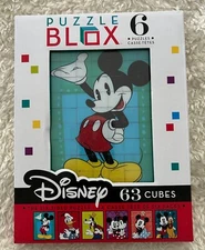 Puzzle Blox- Six Sided Disney 63 Cubes 5.125" x 6.675" NIB 