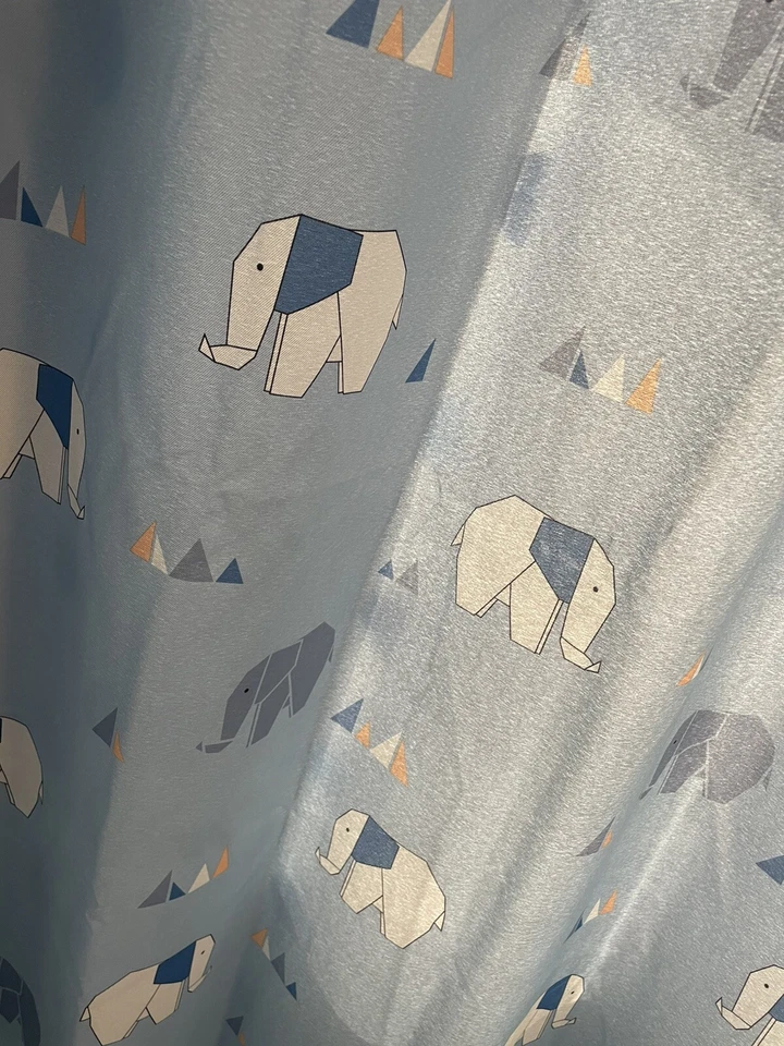 Dois painéis de 83 pol. cortinas de ilhós bebê menino azul elefante quarto escurecimento - Imagem 2 de 3