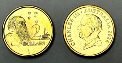 2024 Australia King CHARLES III, First Portrait, $2 Two Dollars, First type, UNC