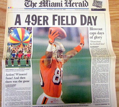 1995 newspaper SAN FRANCICO 49ers WIN SUPER BOWL XXIX NFL Football