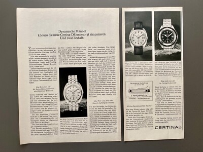 1968 Certina DS PH 500 M Dynamische Männer Vintage Watch Ad Werbung Reklame